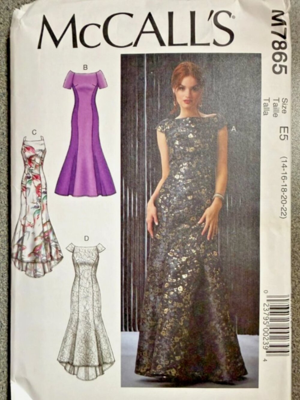 McCall's M7865 Misses' Formal Gown Dress Size 14 16 18 20 22 Mermaid Trumpet